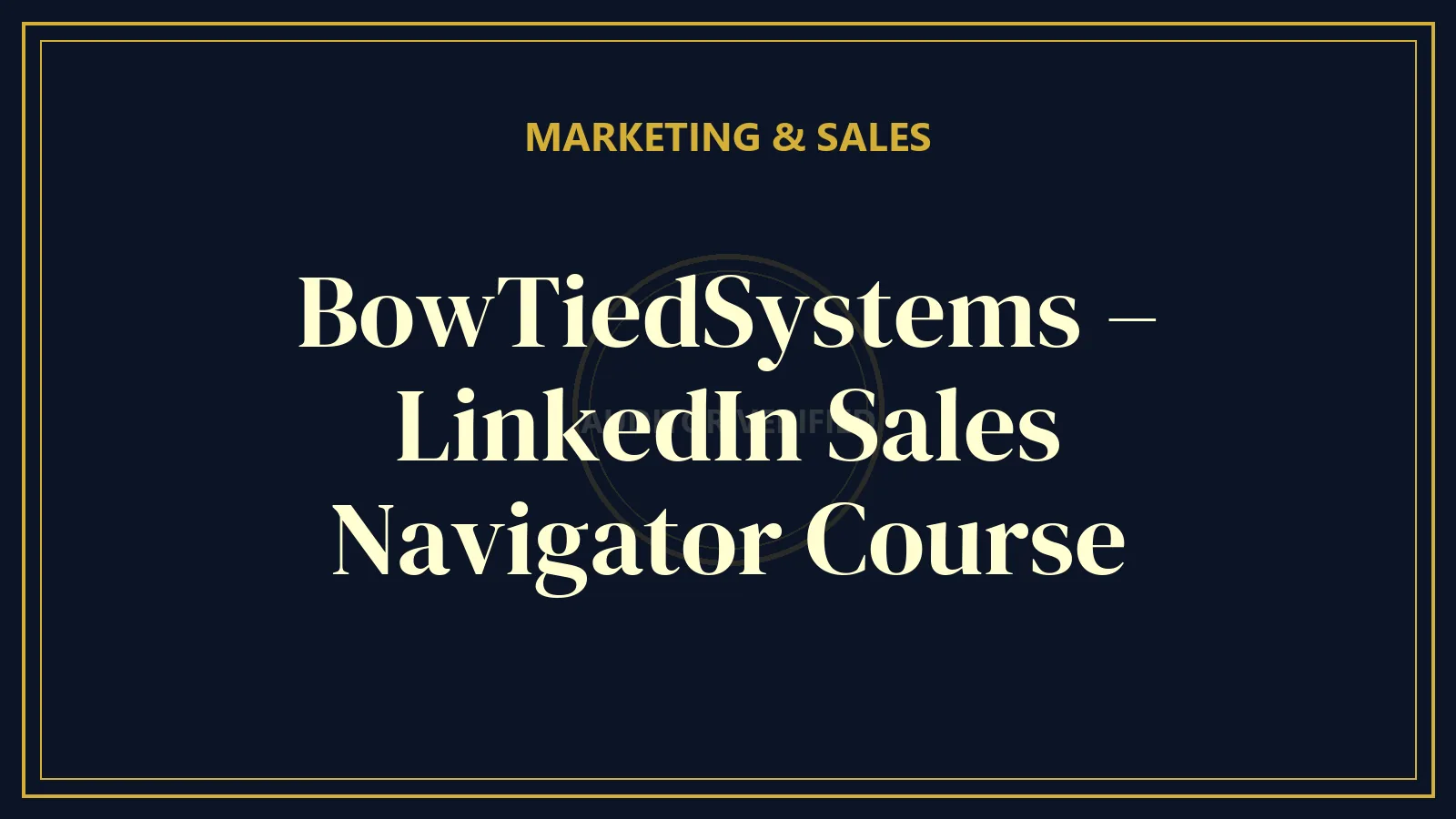 BowTiedSystems – LinkedIn Sales Navigator Course
