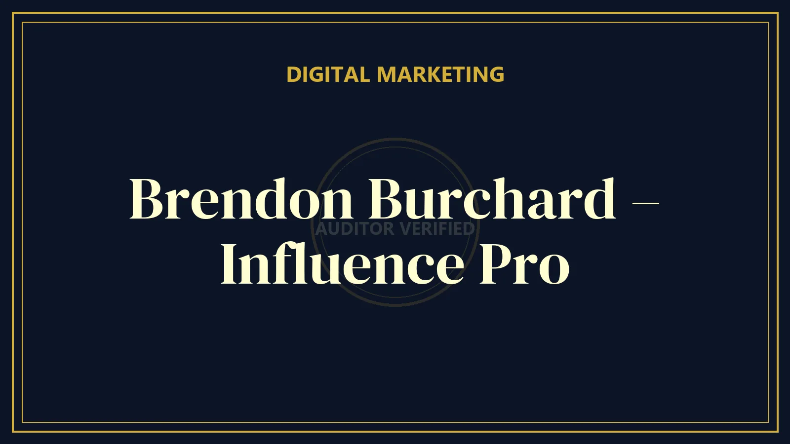 Brendon Burchard – Influence Pro