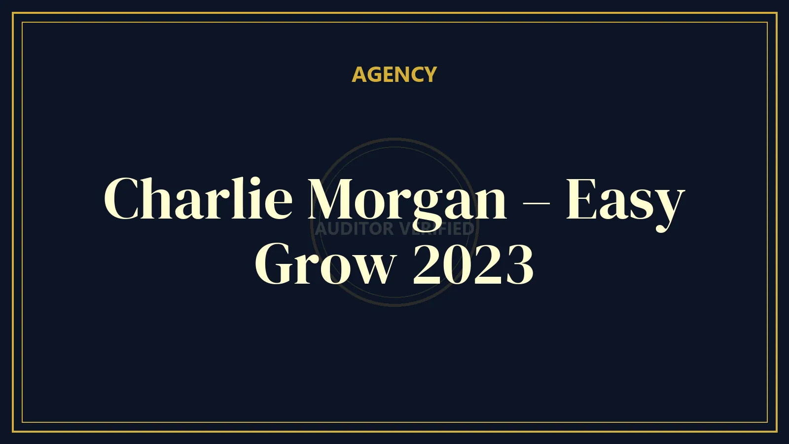 Charlie Morgan – Easy Grow 2023