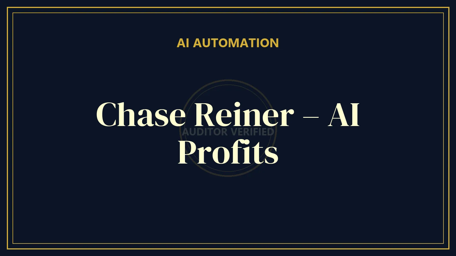 Chase Reiner – AI Profits — AI & Automation Course Review