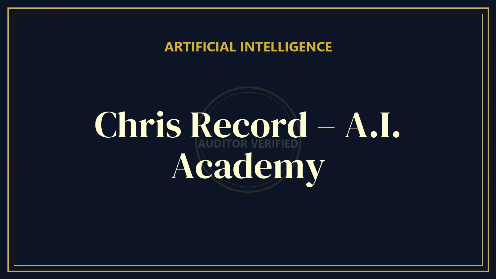 Chris Record – A.I. Academy