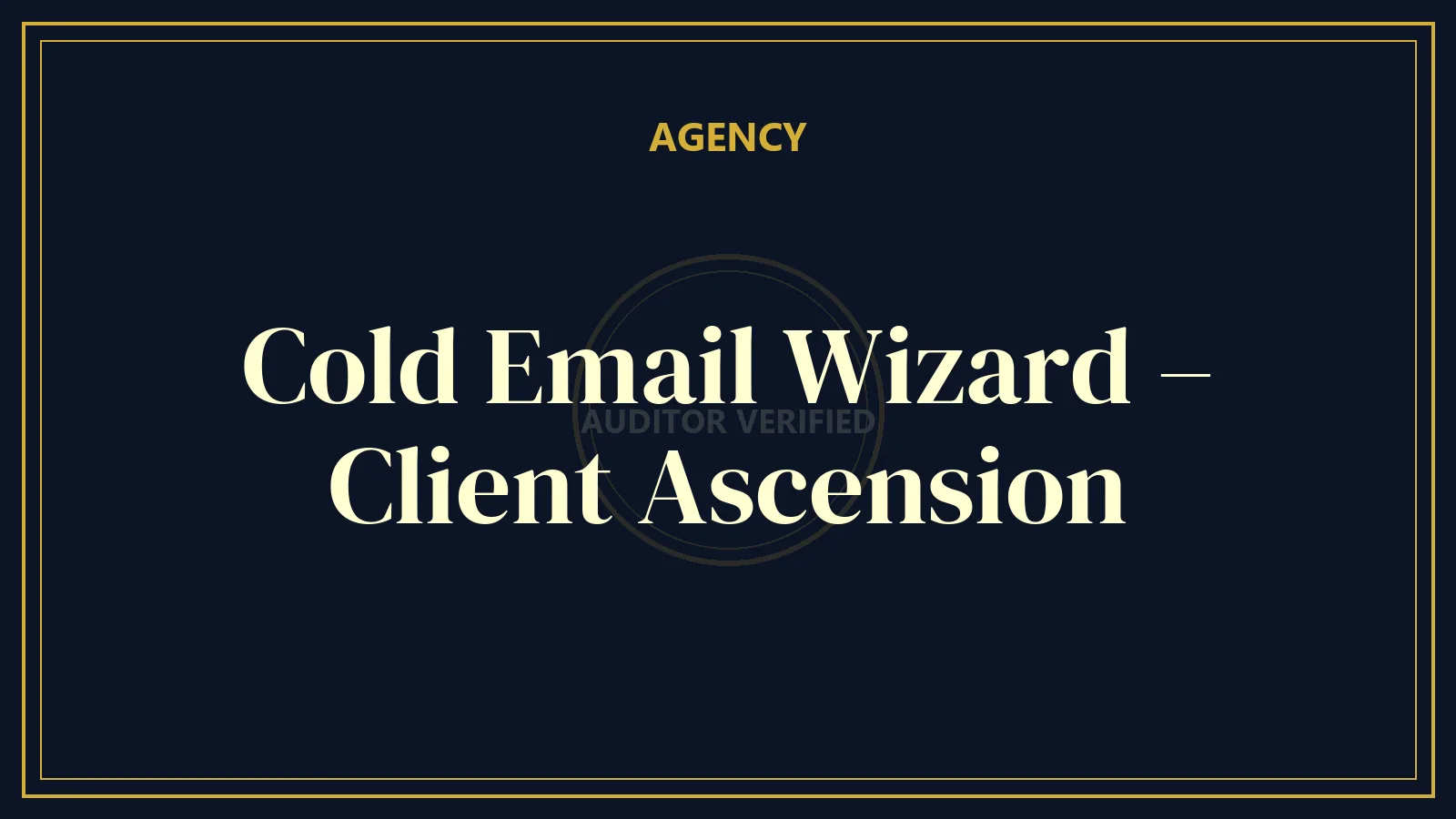 Cold Email Wizard – Client Ascension