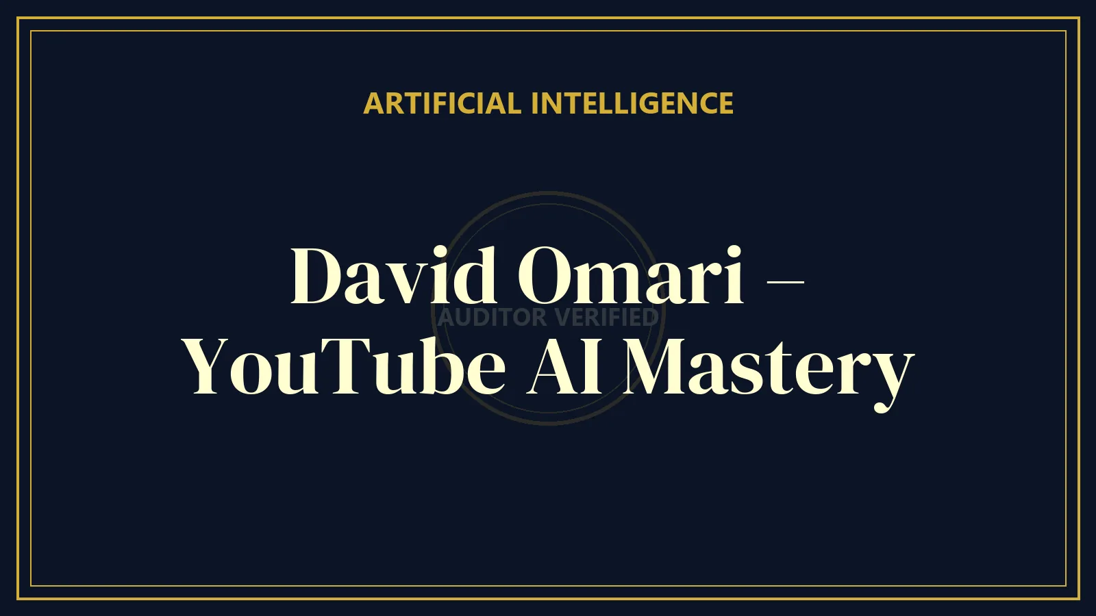 David Omari – YouTube AI Mastery