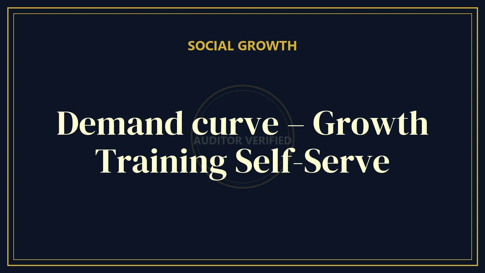Demand curve – Growth Training Self-Serve