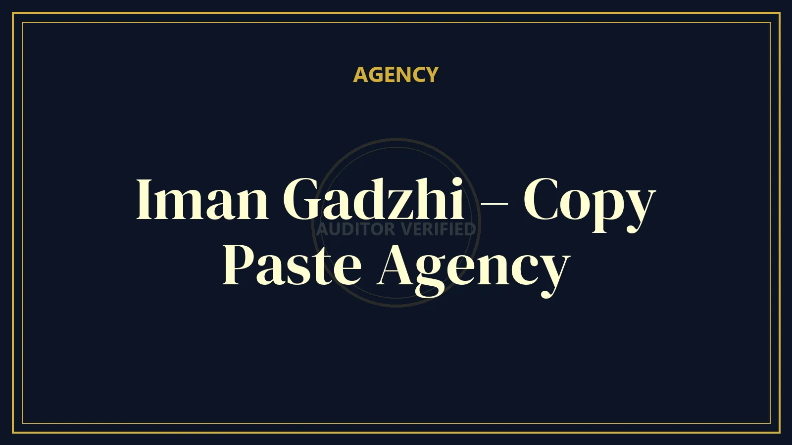 Iman Gadzhi – Copy Paste Agency