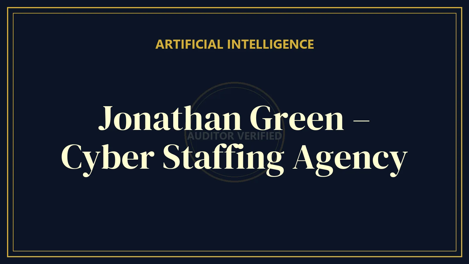 Jonathan Green – Cyber Staffing Agency