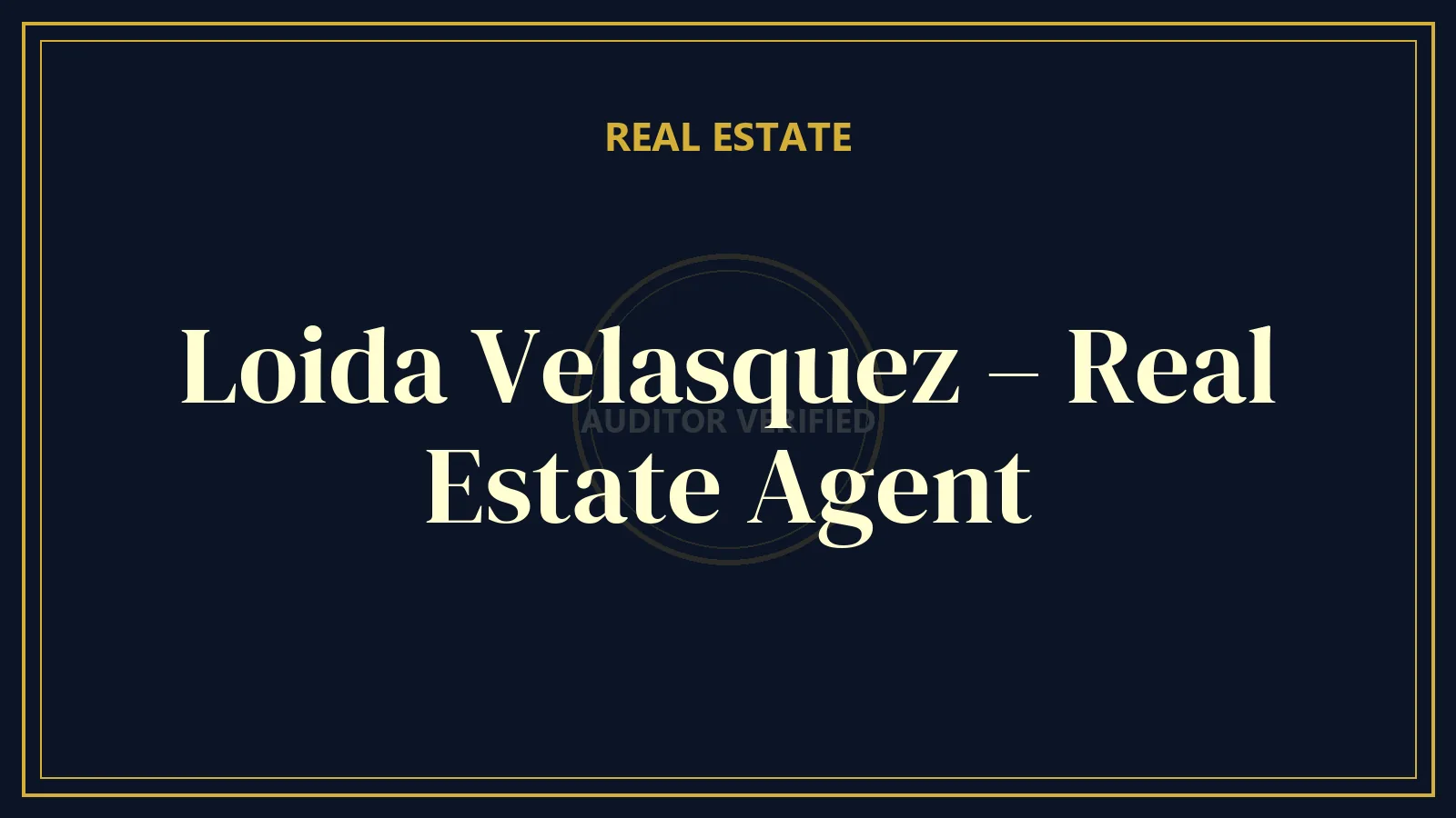 Loida Velasquez – Real Estate Agent