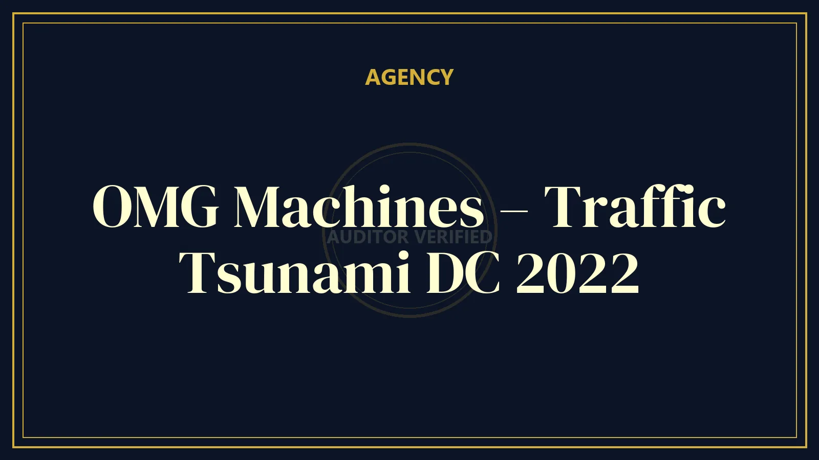 OMG Machines – Traffic Tsunami DC 2022