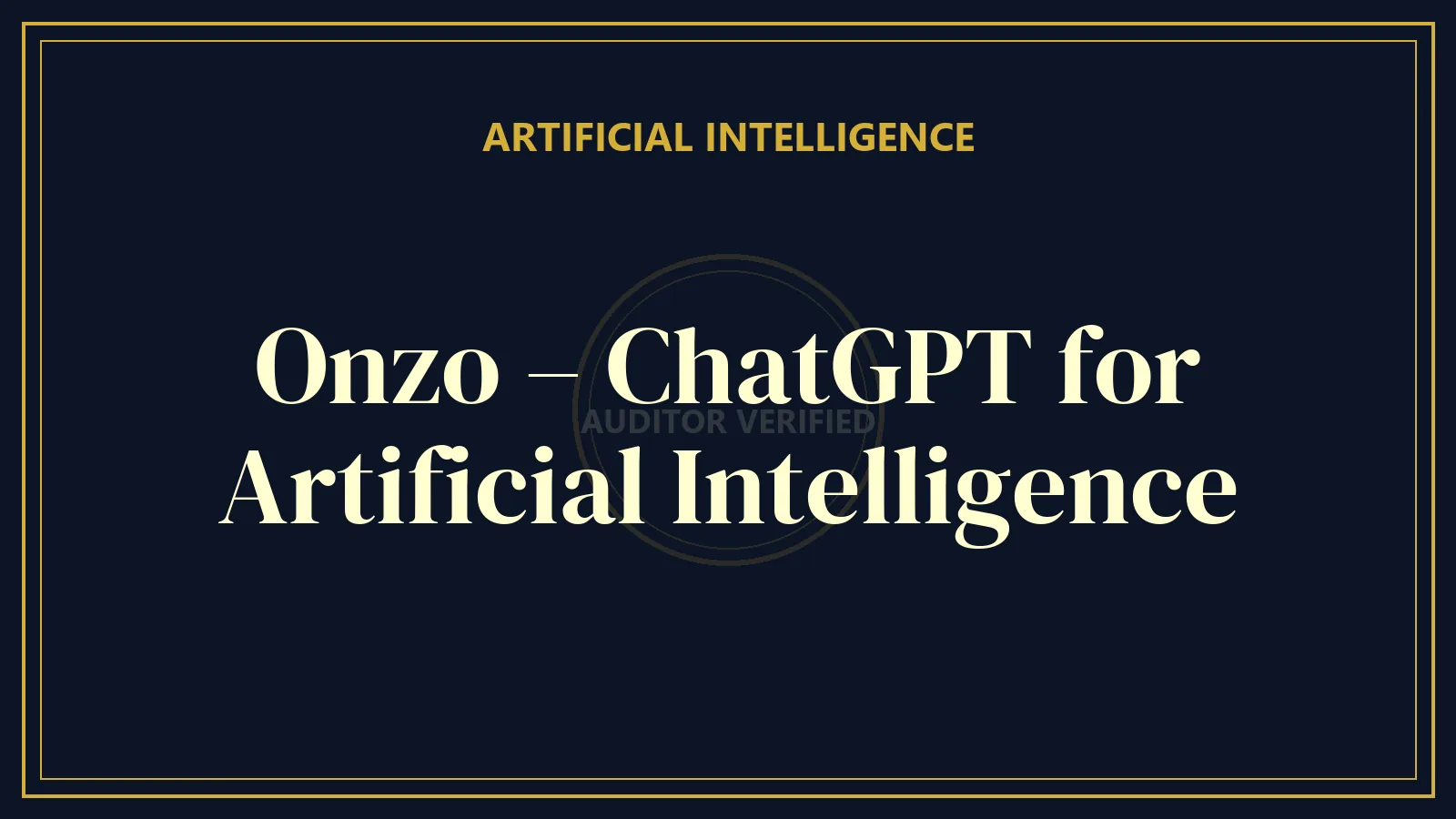 Onzo – ChatGPT for Artificial Intelligence