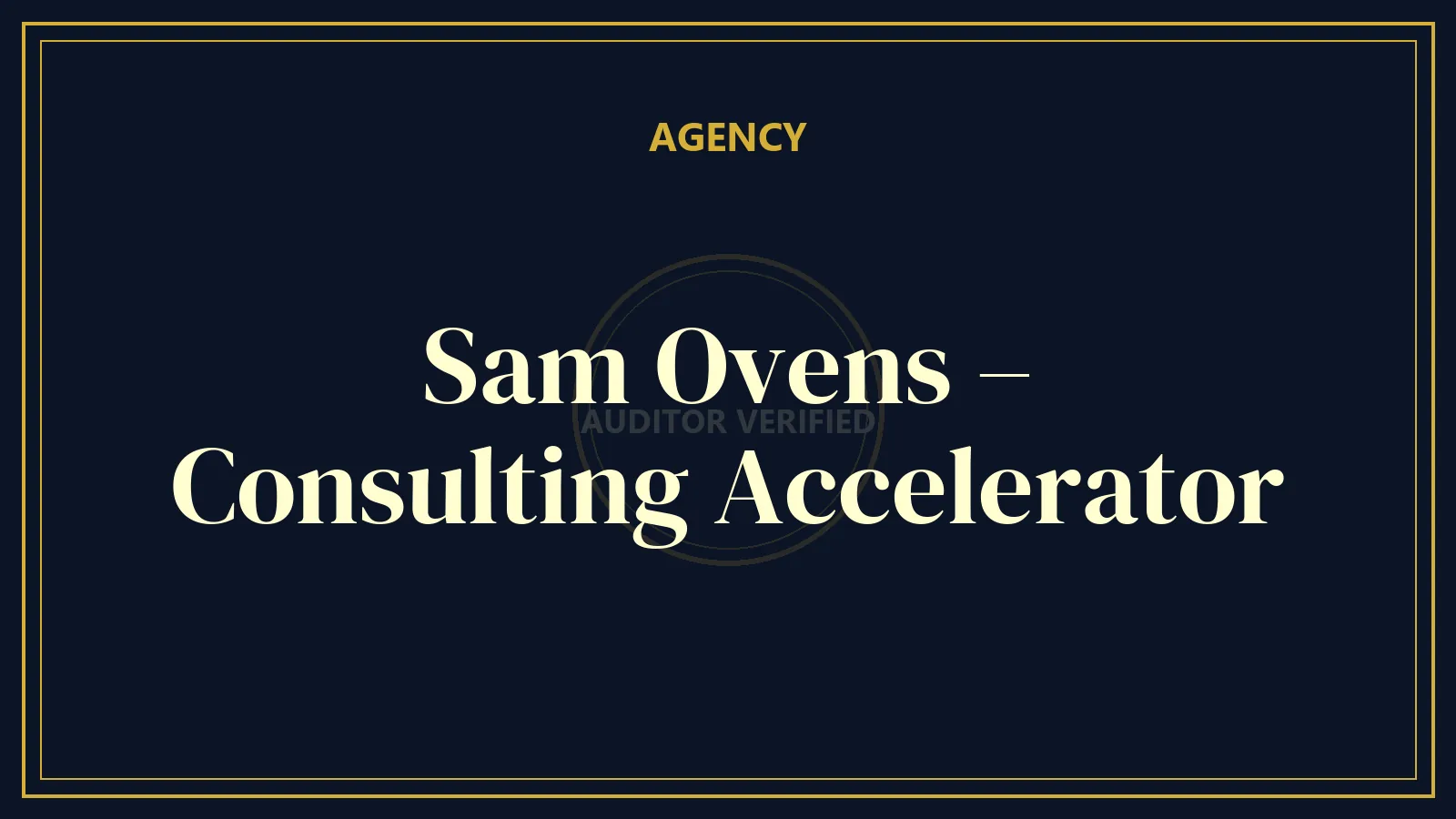 Sam Ovens – Consulting Accelerator