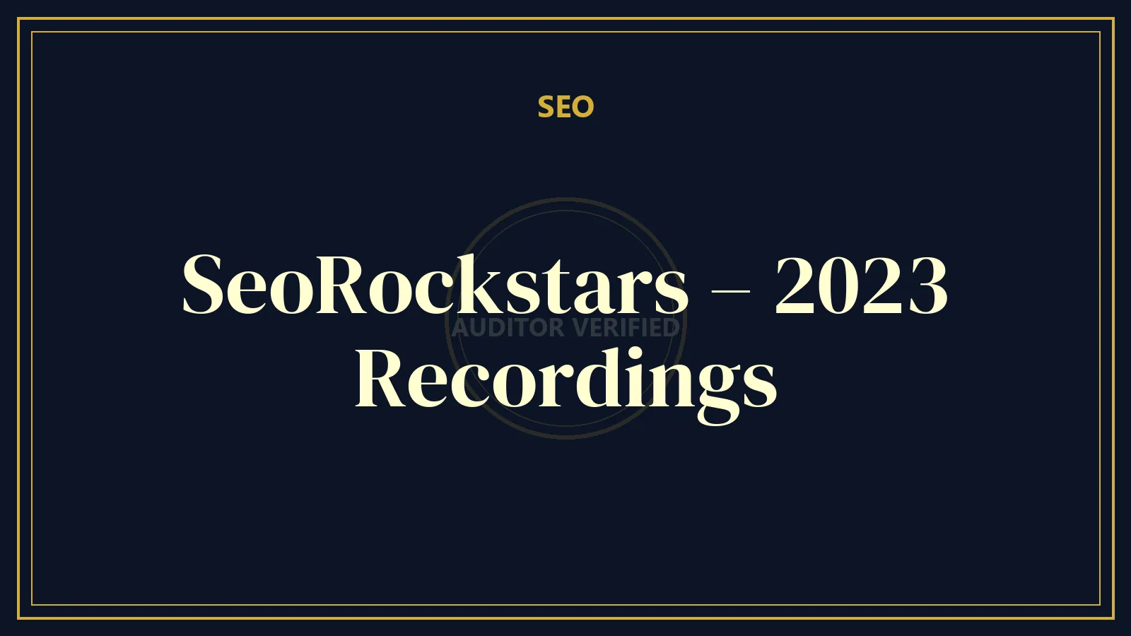 SeoRockstars – 2023 Recordings