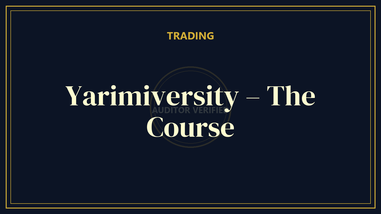Yarimiversity – The Course