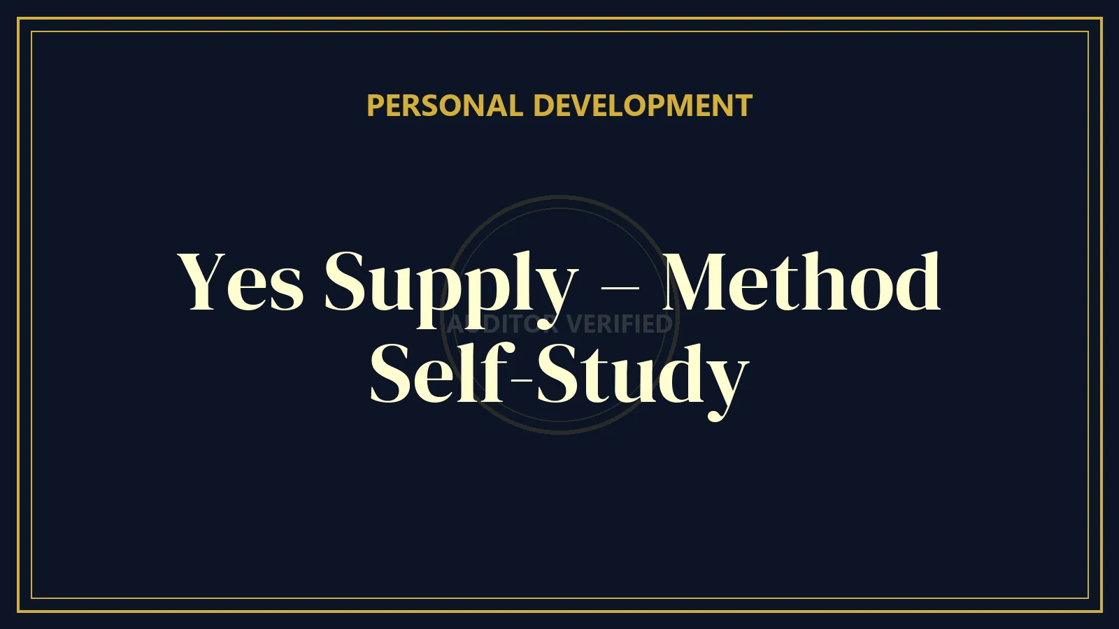 Yes Supply – Method Self-Study